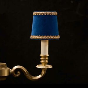Royal velvet blue chandelier lampshade with Lezard