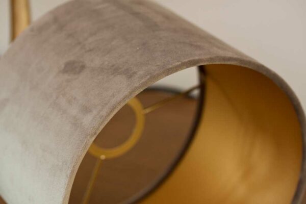 Detail of Velvet Cylinder Lampshades color Taupe