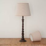 Empire lampshade with small taupe checks - Royans Taupe 210
