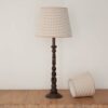 Empire lampshades in taupe checked fabric